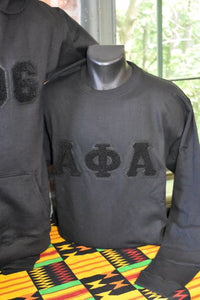 Alpha - Chenille "Dark Black" A Phi A Hoodie