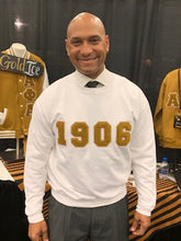 Load image into Gallery viewer, Alpha - Chenille 1906 Sweatshirt (White &amp; Gold)