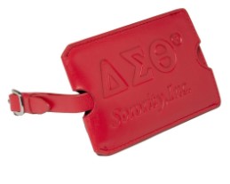 Delta Red Leather Luggage ID Tag